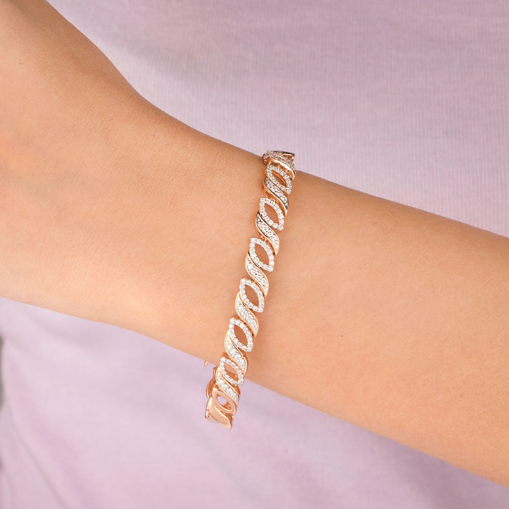 14K Rose Gold Diamond Bracelet - 1.304ct VS-GH