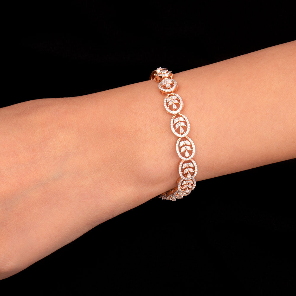 18K Rose Gold Diamond Bracelet - 3.078ct VVS-EF
