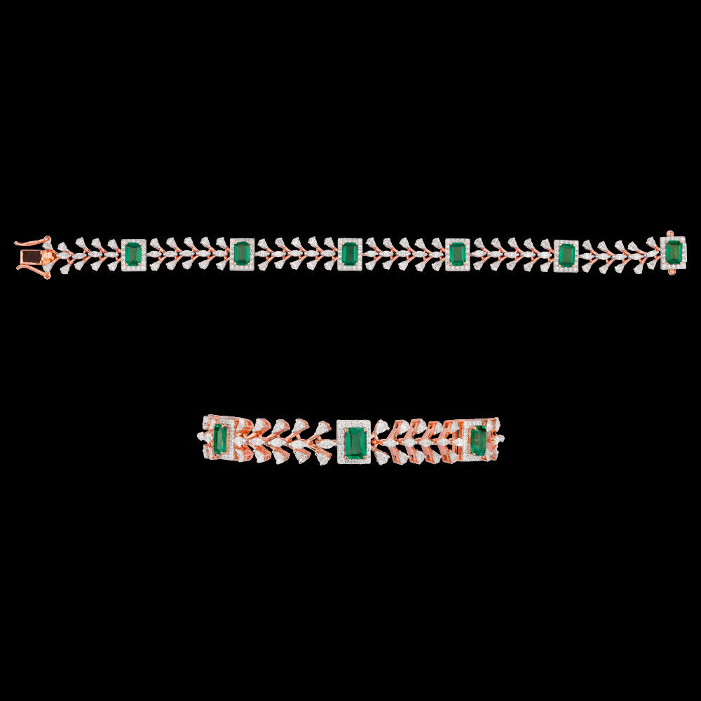 18K Rose Gold Diamond Bracelet - 3.741ct VVS-FG with Colour Stones