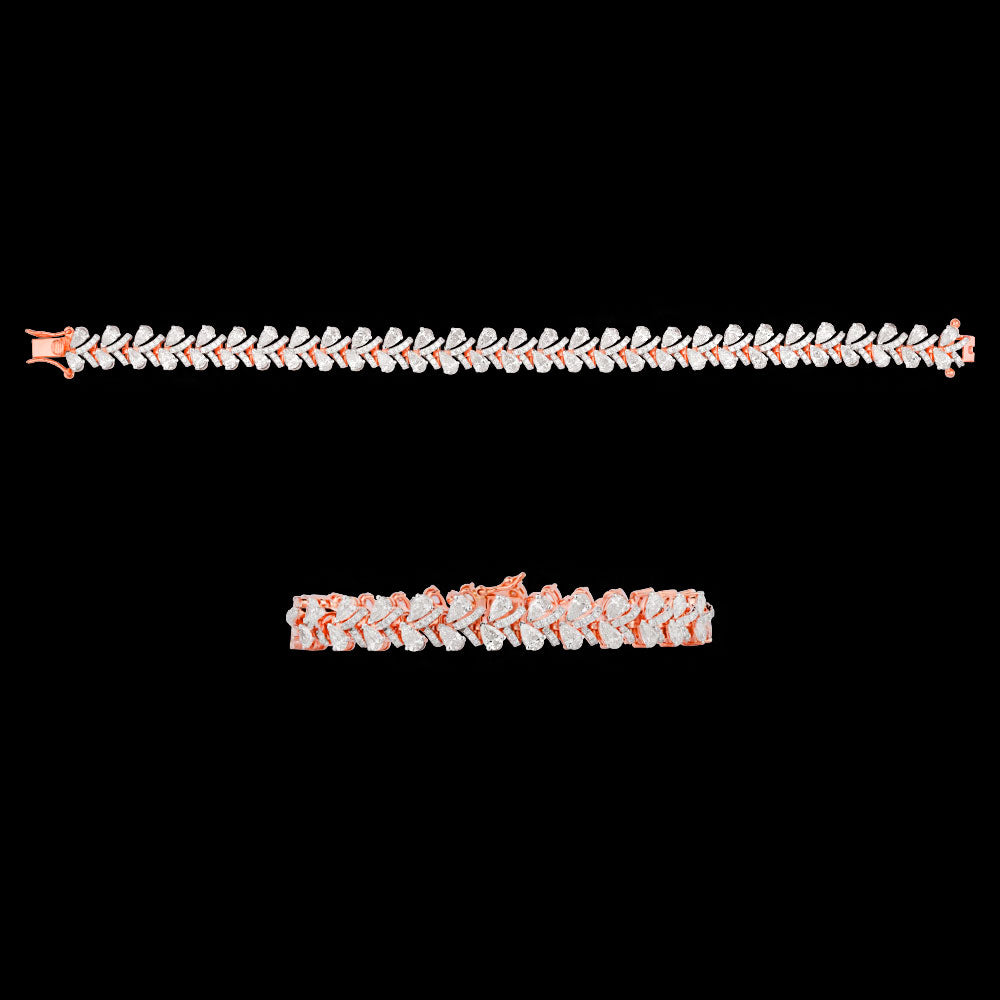 18K Rose Gold Diamond Bracelet - 7.391ct VS-SI-EF