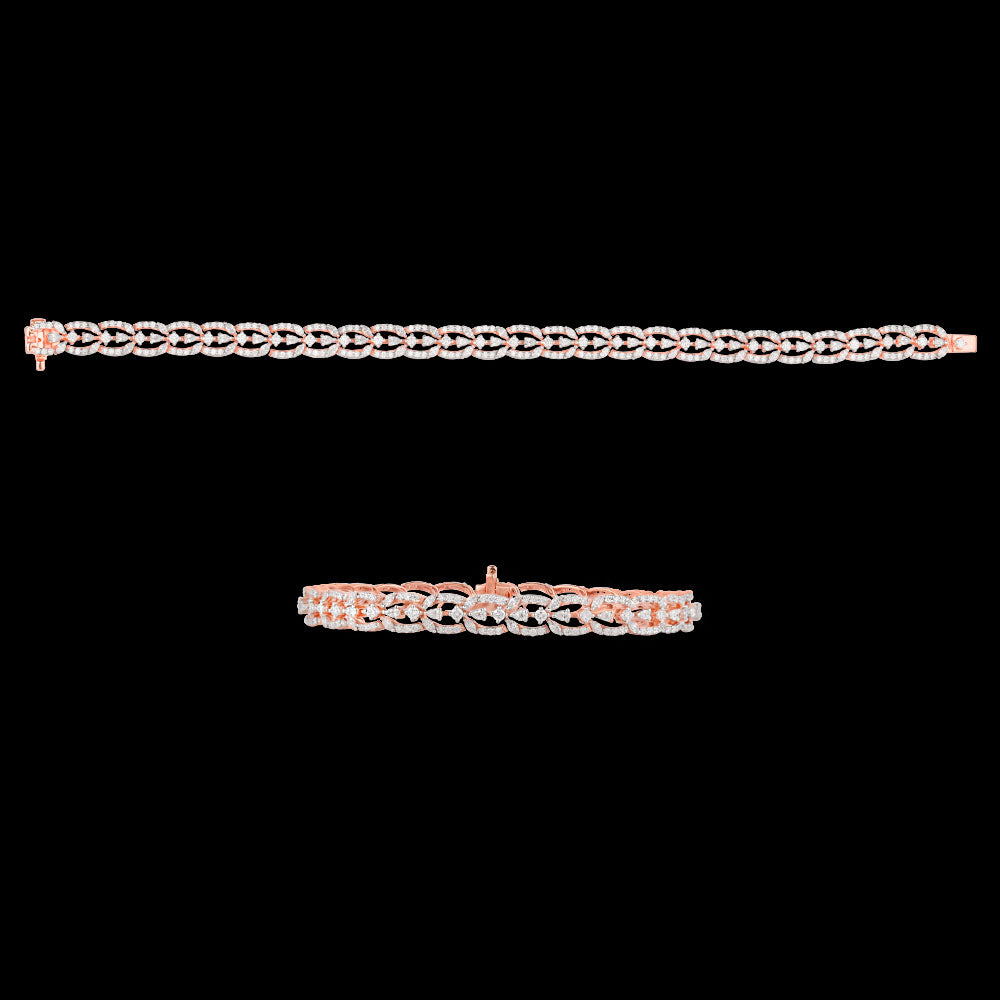 18K Rose Gold Diamond Bracelet - 3.181ct VVS-EF