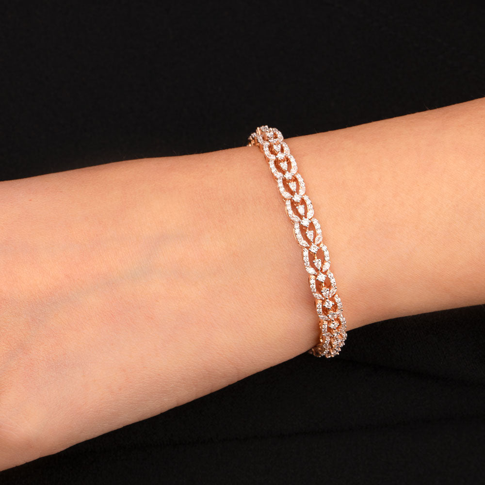 18K Rose Gold Diamond Bracelet - 3.181ct VVS-EF