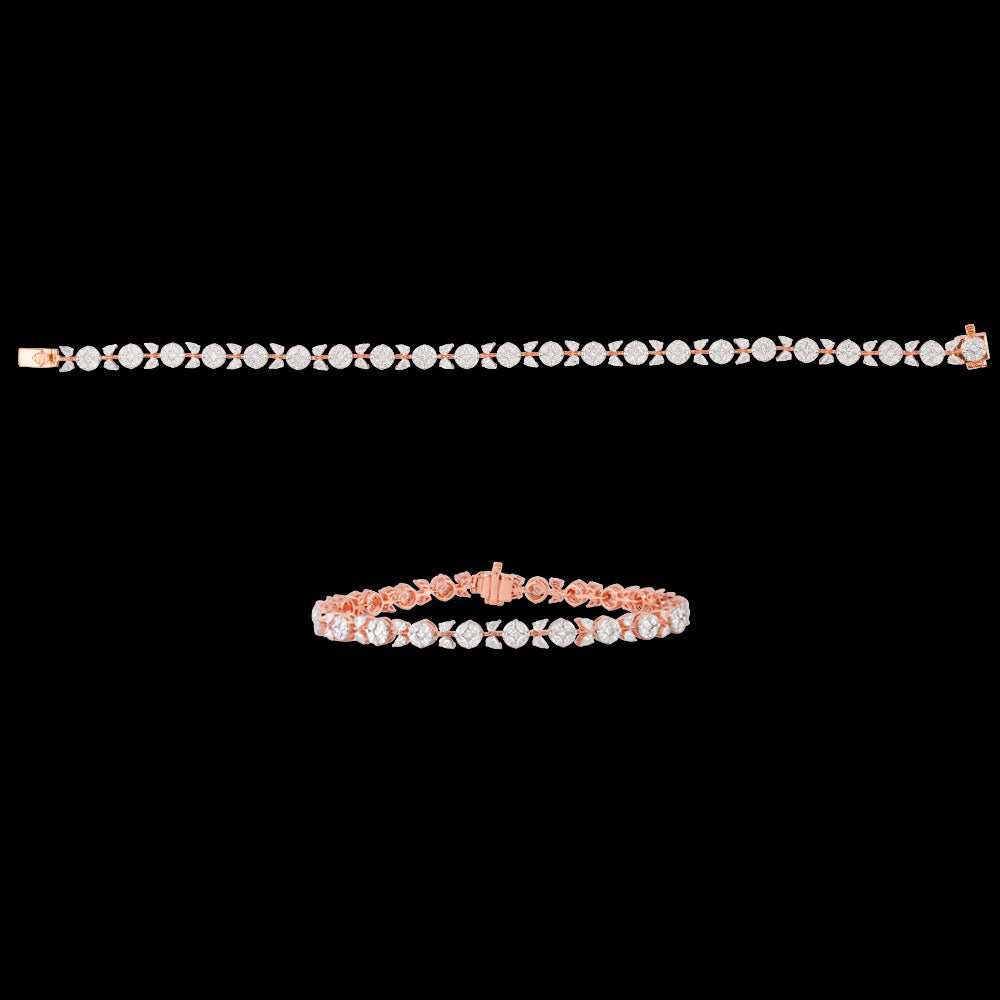 18K Rose Gold Diamond Bracelet - 3.343ct VVS-EF