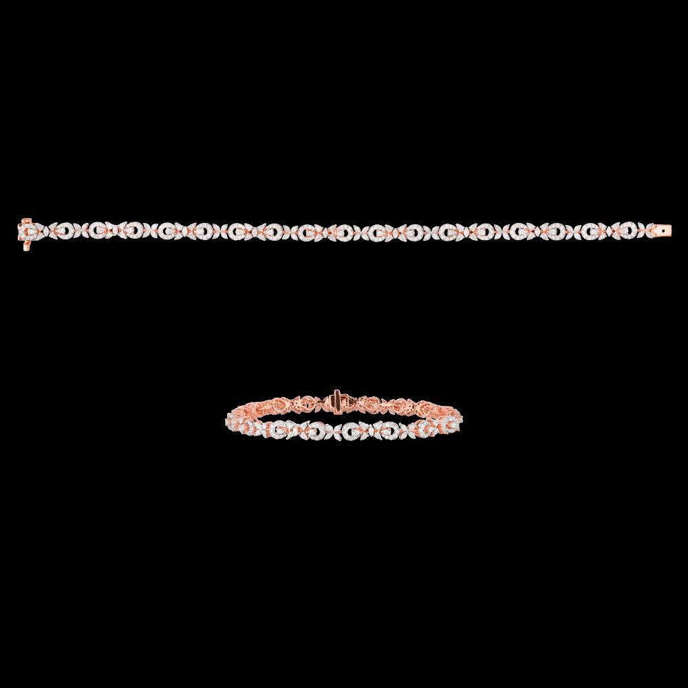 18K Rose Gold Diamond Bracelet - 2.661ct VVS-EF