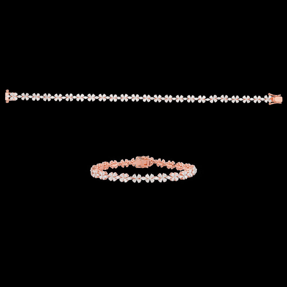 18K Rose Gold Diamond Bracelet - 3.116ct VVS-EF