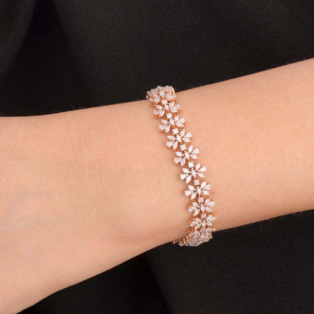 18K Rose Gold Diamond Bracelet - 4.955ct VVS-EF