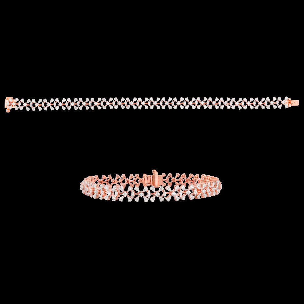 18K Rose Gold Diamond Bracelet - 3.48ct VVS-EF