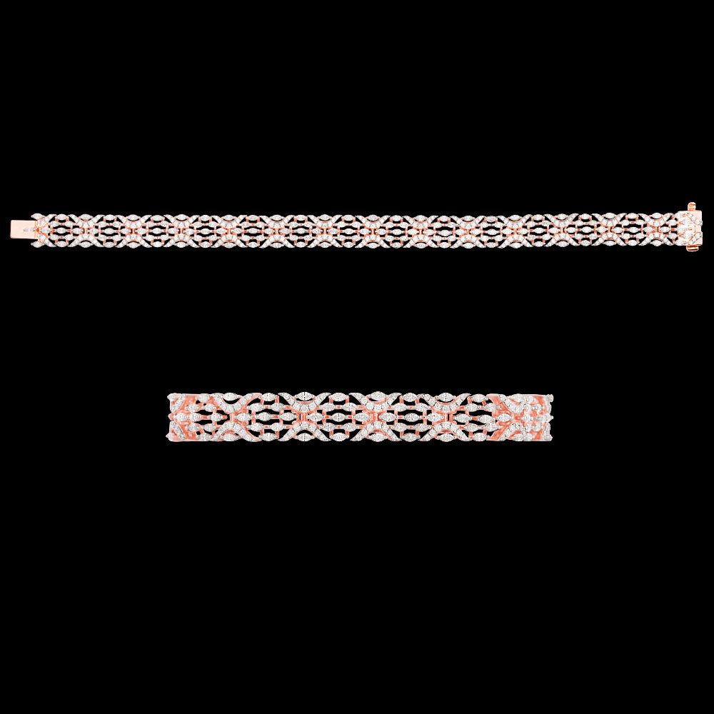 18K Rose Gold Diamond Bracelet - 4.281ct VVS-EF