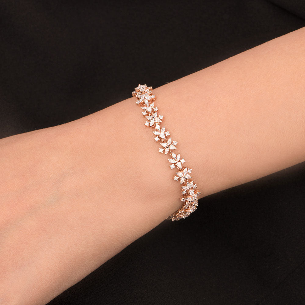 18K Rose Gold Diamond Bracelet - 3.346ct VVS-EF