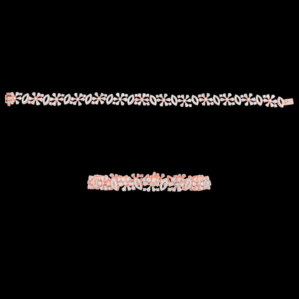 18K Rose Gold Diamond Bracelet - 3.604ct VVS-EF