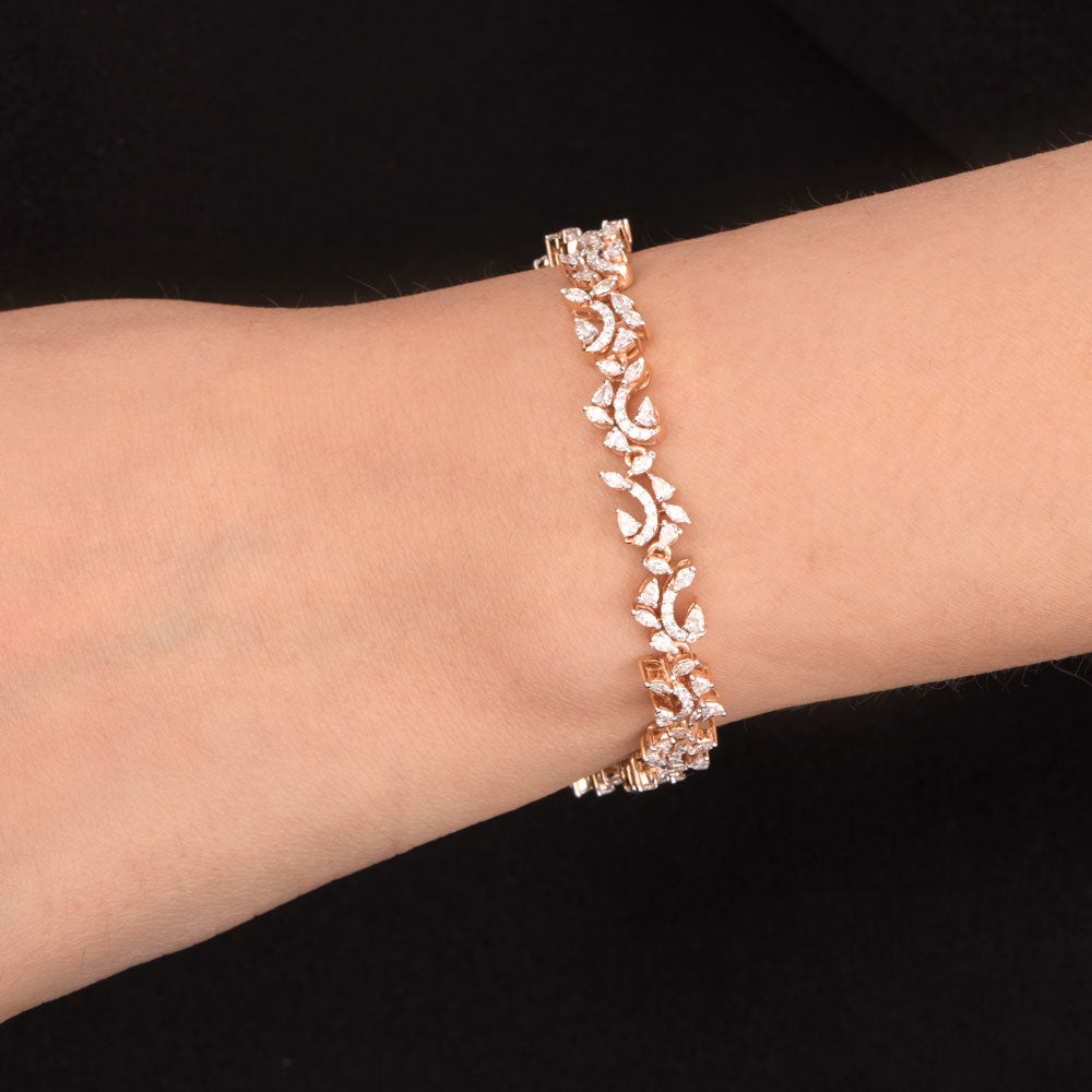 18K Rose Gold Diamond Bracelet - 3.289ct VVS-EF