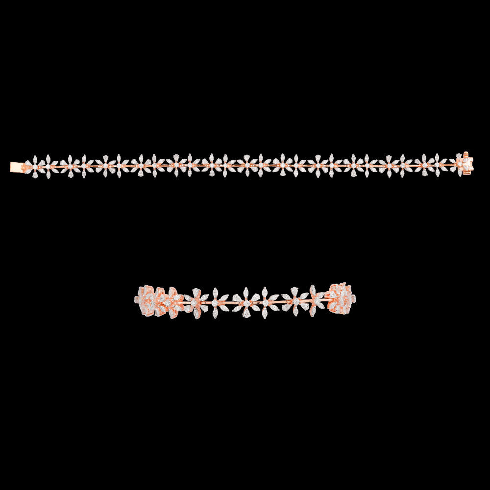 18K Rose Gold Diamond Bracelet - 3.93ct VVS-EF