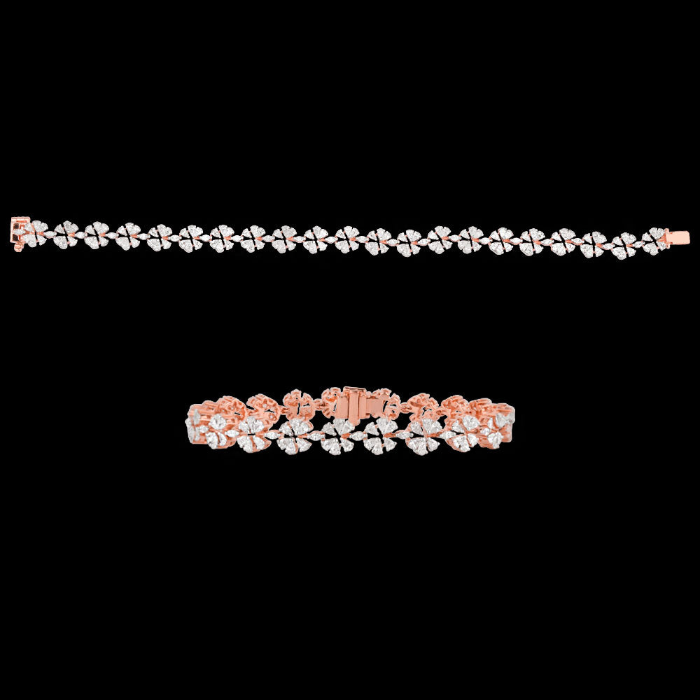 18K Rose Gold Diamond Bracelet - 3.728ct VVS-EF