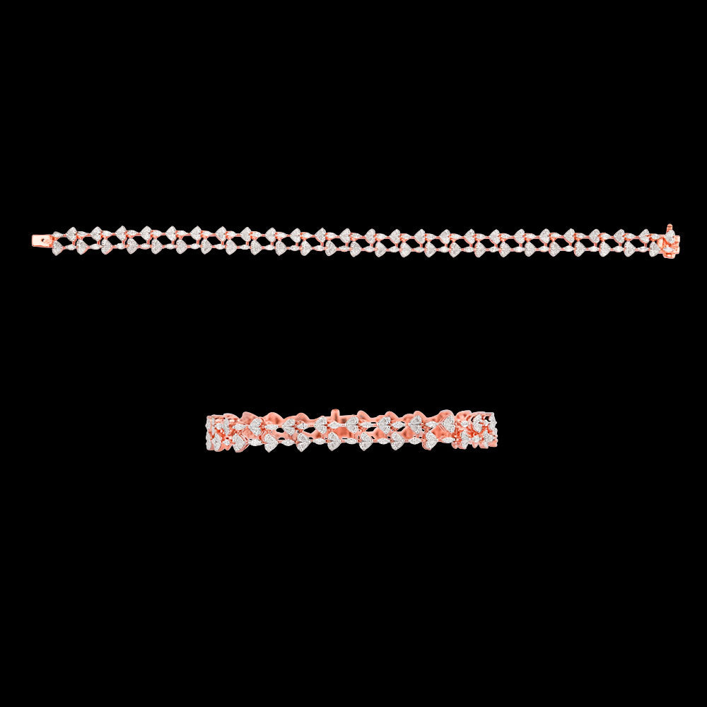 18K Rose Gold Diamond Bracelet - 3.325ct VVS-EF