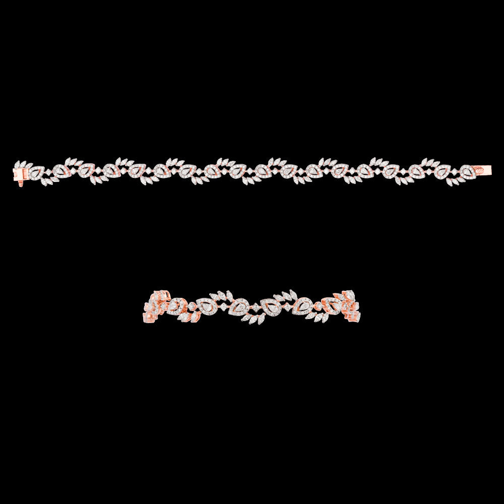 18K Rose Gold Diamond Bracelet - 4.358ct VVS-EF