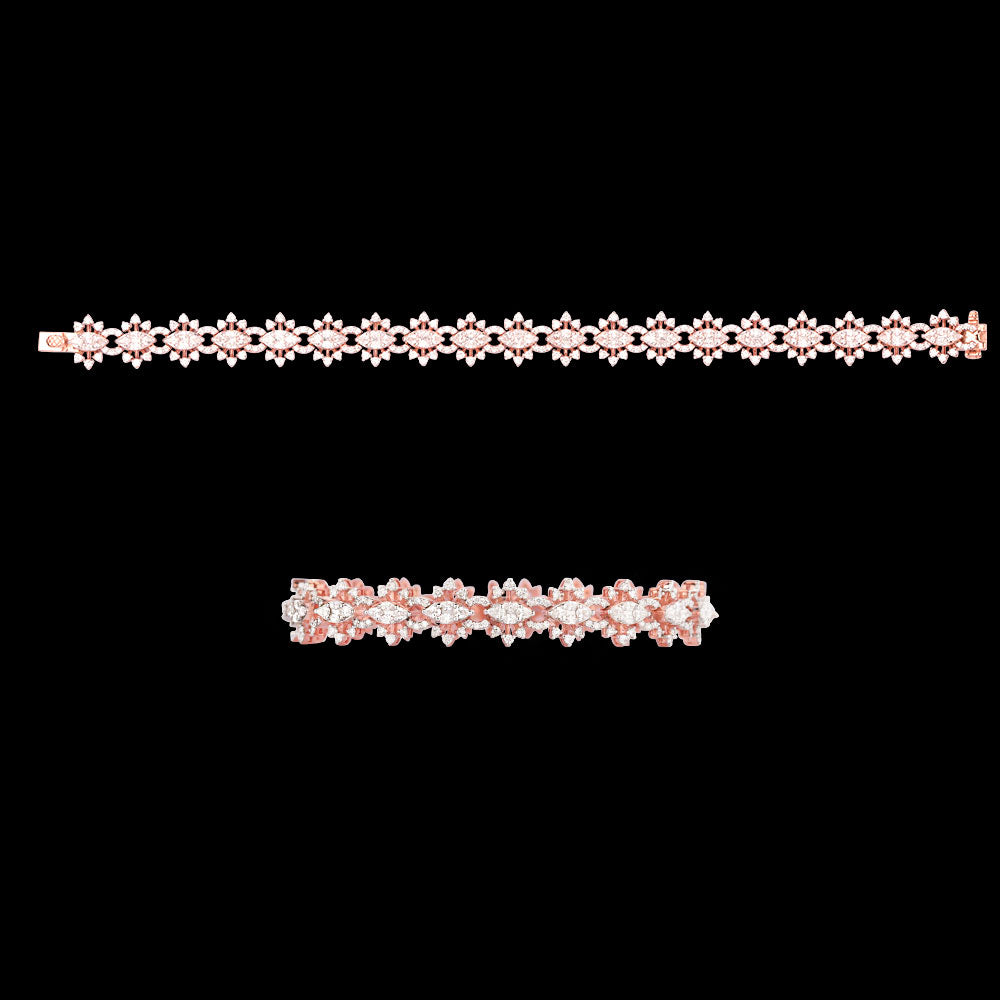 18K Rose Gold Diamond Bracelet - 3.908ct VVS-EF