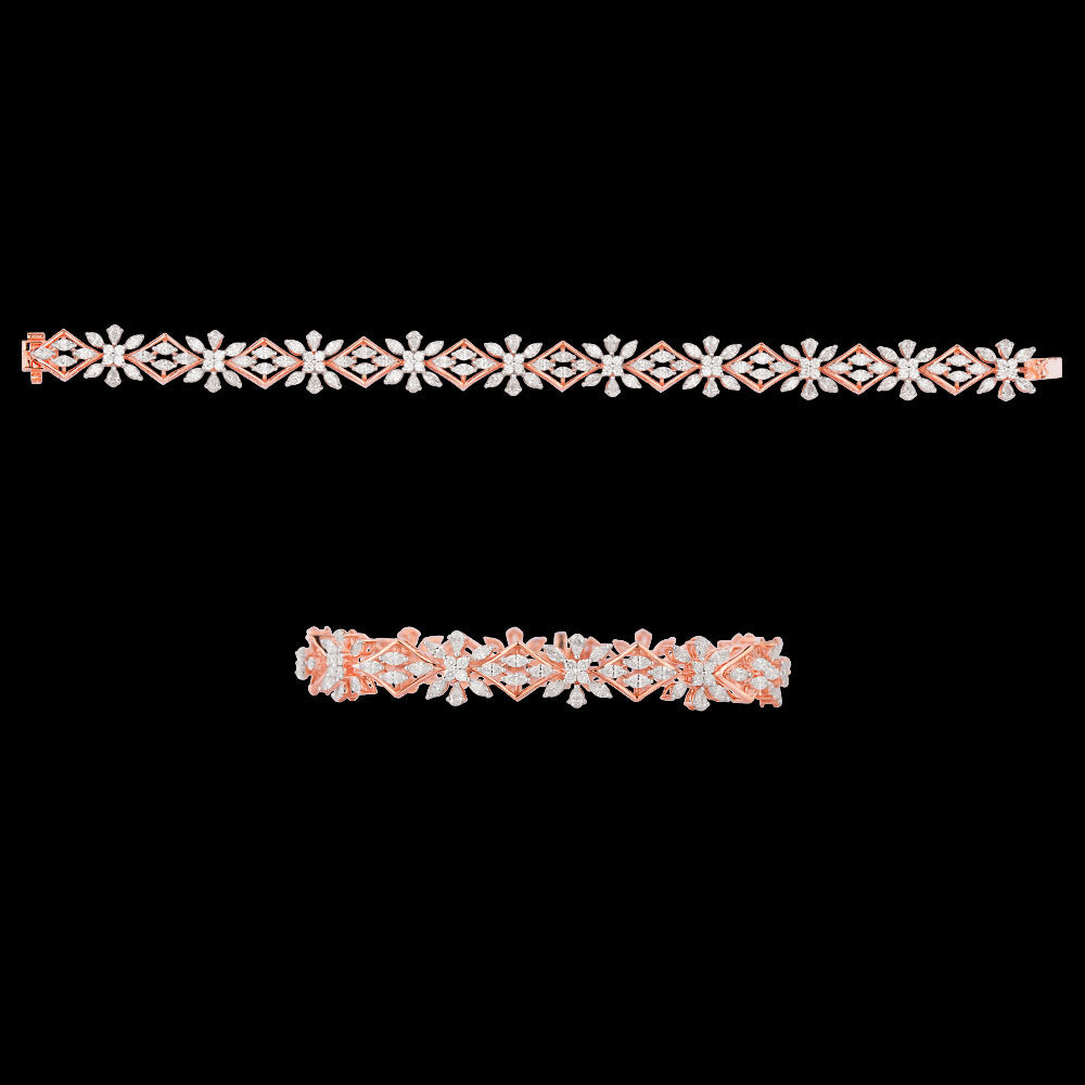 18K Rose Gold Diamond Bracelet - 5.49ct VVS-EF