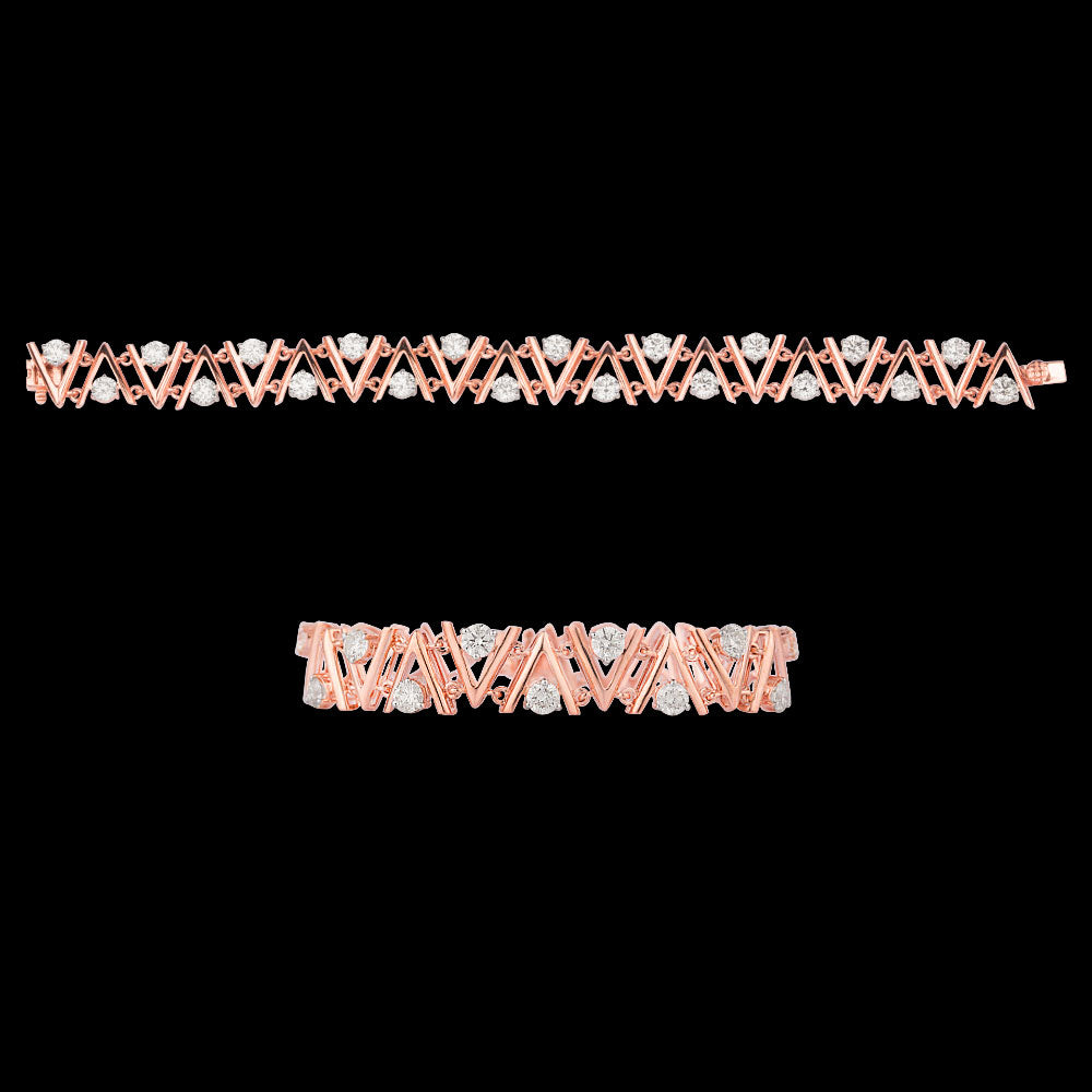 18K Rose Gold Diamond Bracelet - 6.105ct VS-SI-JK