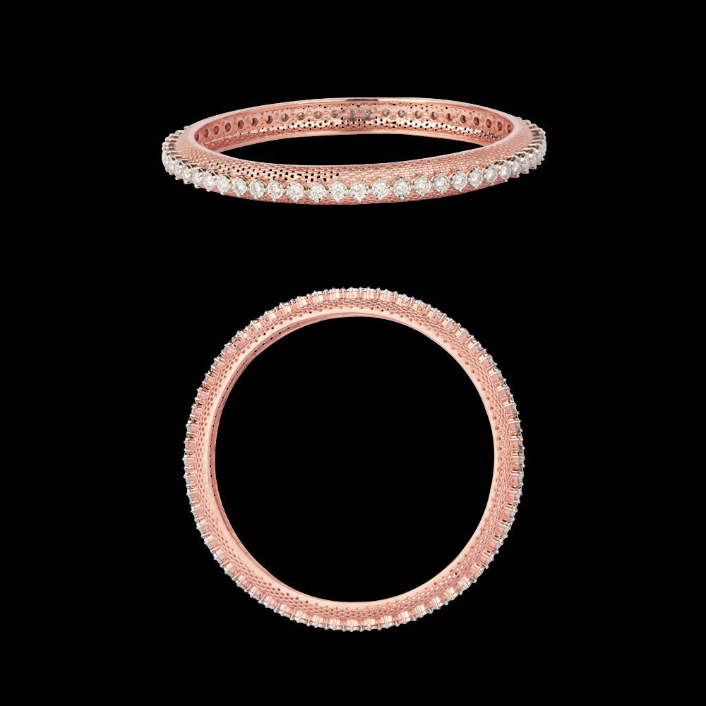 18K Rose Gold Diamond Bangle - 2.465ct VS-GH