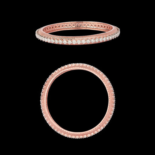18K Rose Gold Diamond Bangle - 2.465ct VS-GH