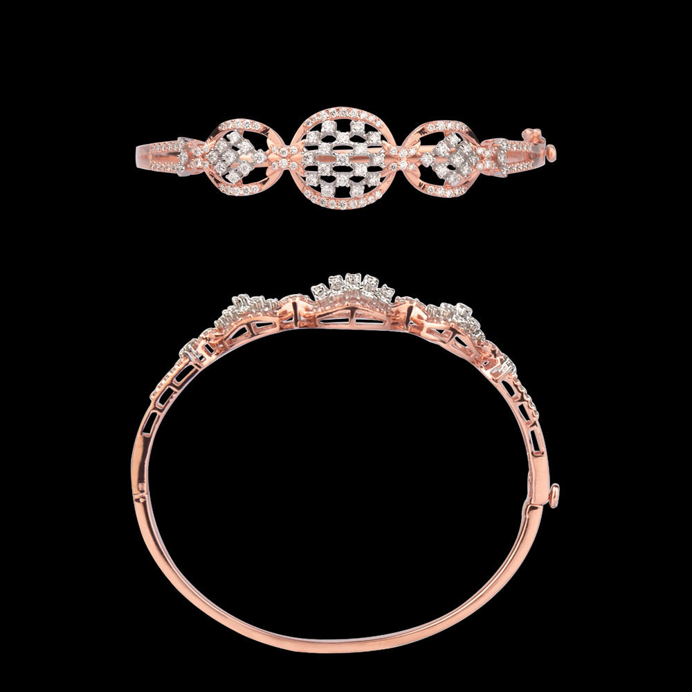 14K Rose Gold Diamond Kada - 1.21ct VVS-VS-GH