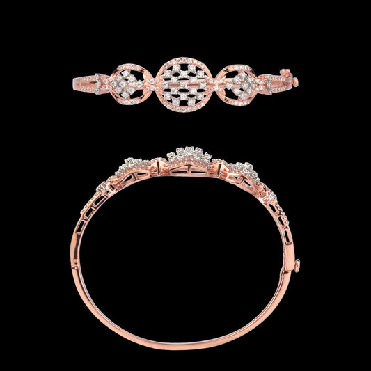 14K Rose Gold Diamond Kada - 1.21ct VVS-VS-GH