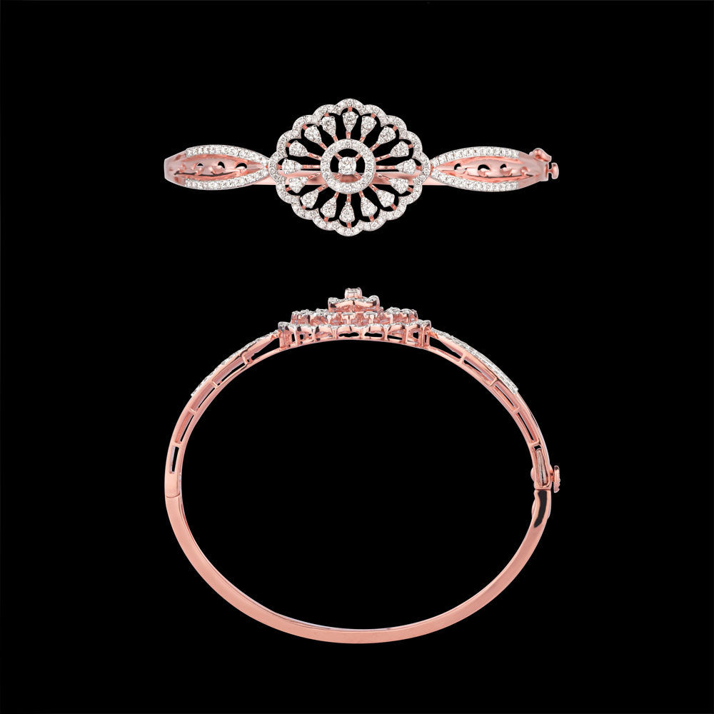 14K Rose Gold Diamond Kada - 1.37ct VVS-VS-GH