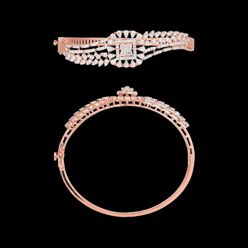 14K Rose Gold Diamond Kada - 1.93ct VVS-VS-GH