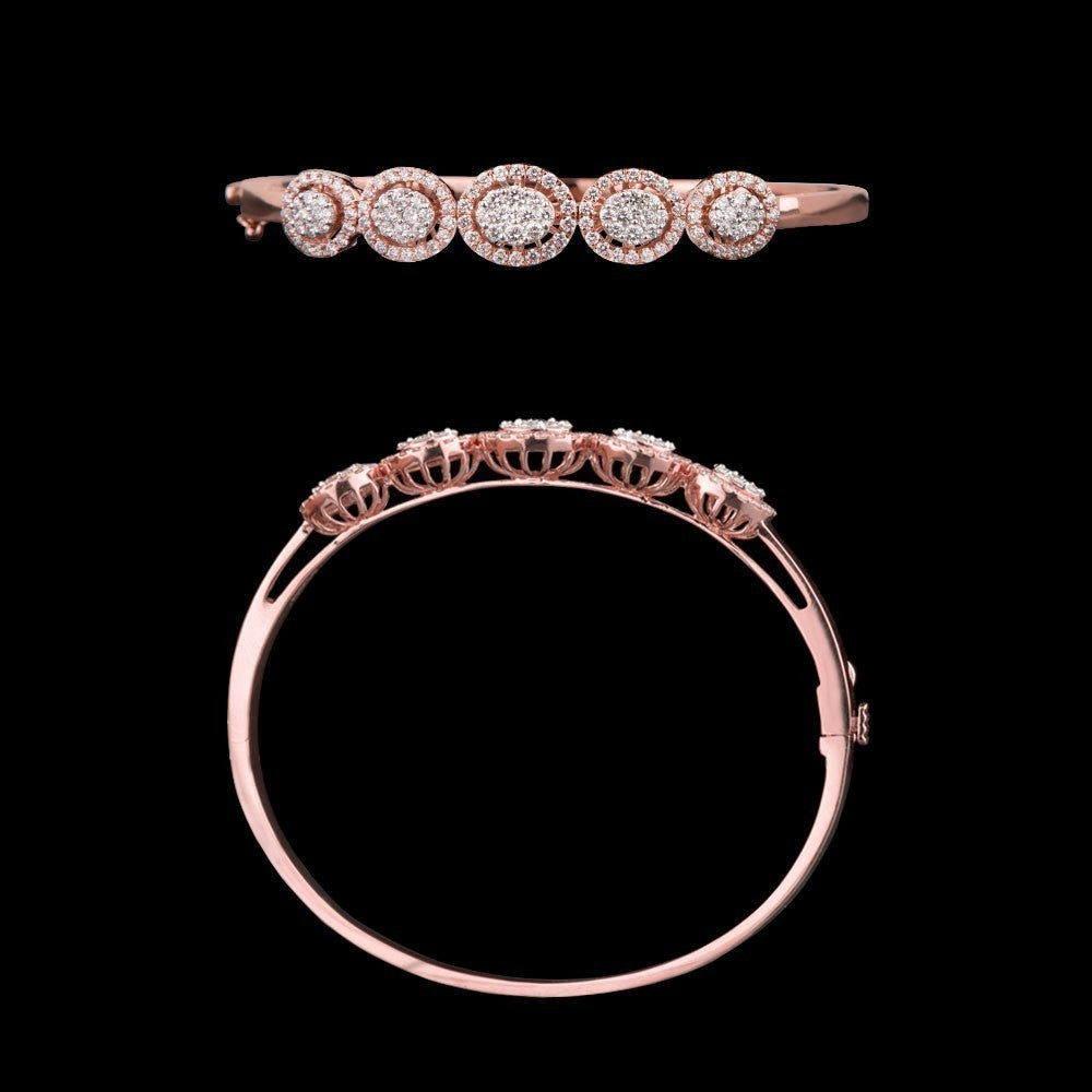 14K Rose Gold Diamond Kada - 1.63ct VVS-VS-GH