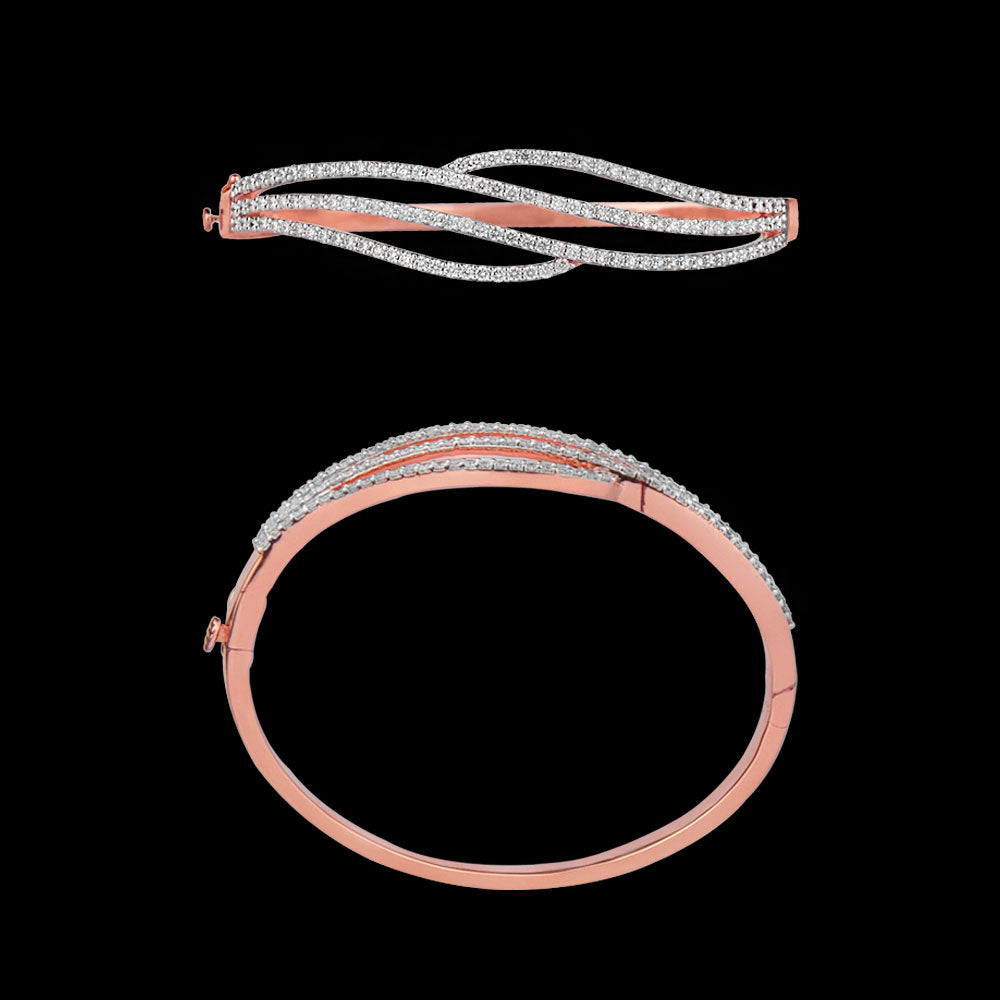 14K Rose Gold Diamond Kada - 1.946ct VVS-VS-HI