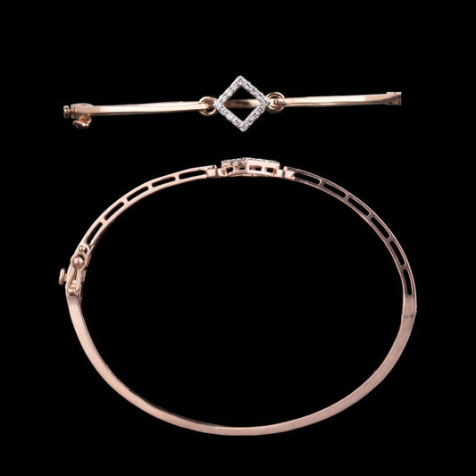 14K Rose Gold Diamond Kada - 0.18ct VS-GH