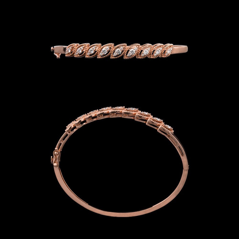 14K Rose Gold Diamond Kada - 0.62ct VS-GH