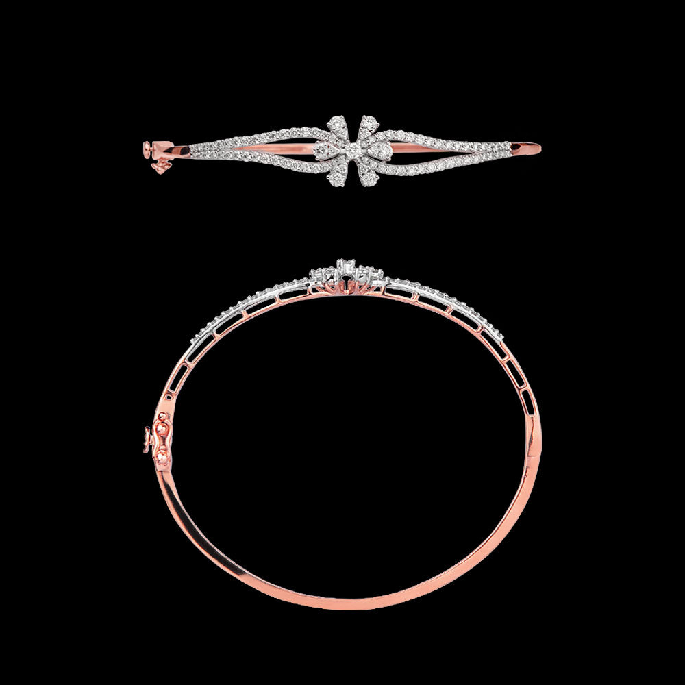 14K Rose Gold Diamond Kada - 1.12ct VVS-VS-GH