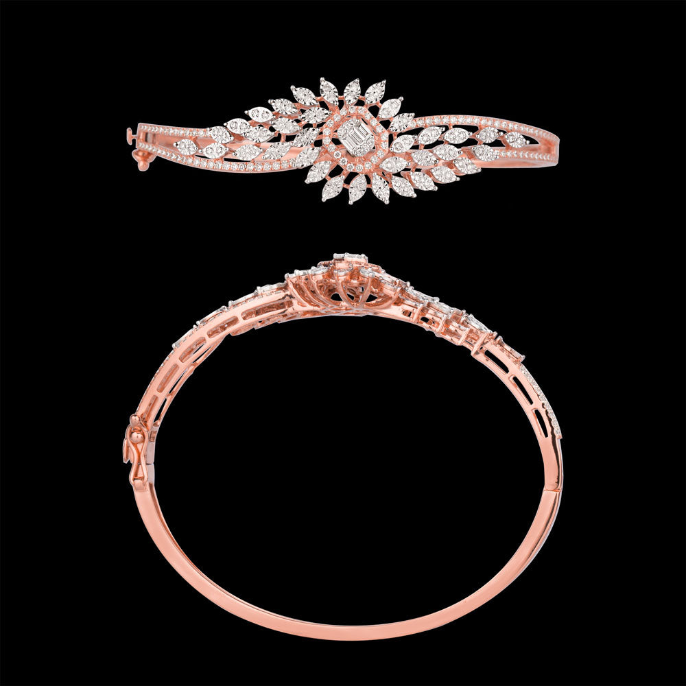 18K Rose Gold Diamond Kada - 1.377ct VS-SI-FG