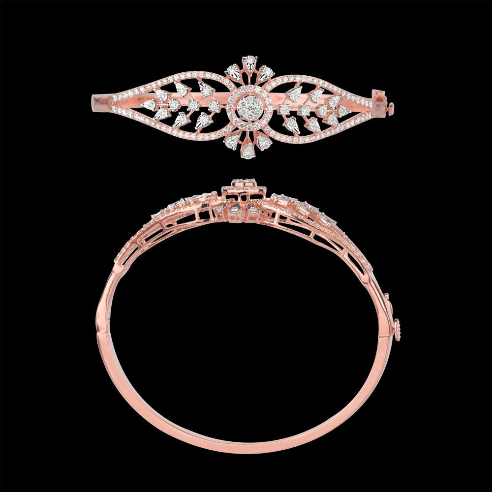 18K Rose Gold Diamond Kada - 1.377ct VVS-VS-GH
