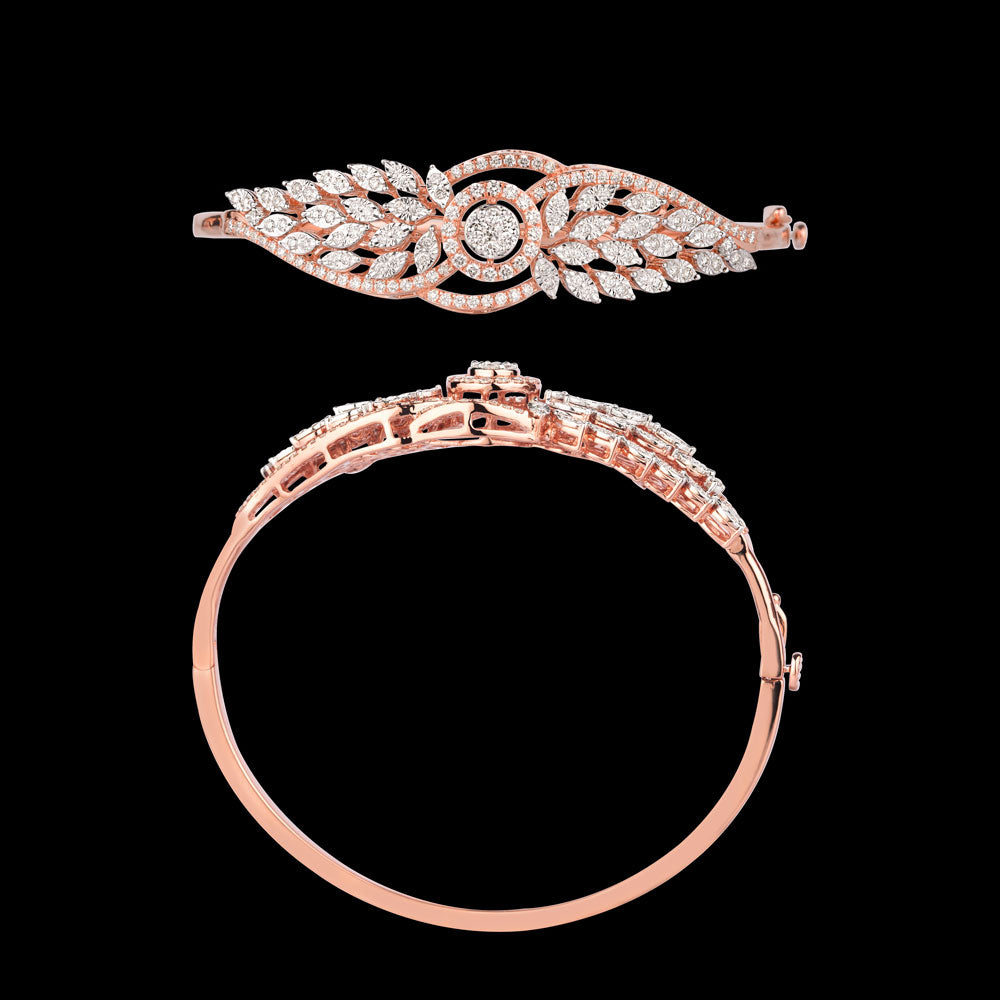 18K Rose Gold Diamond Kada - 1.273ct VVS-VS-GH