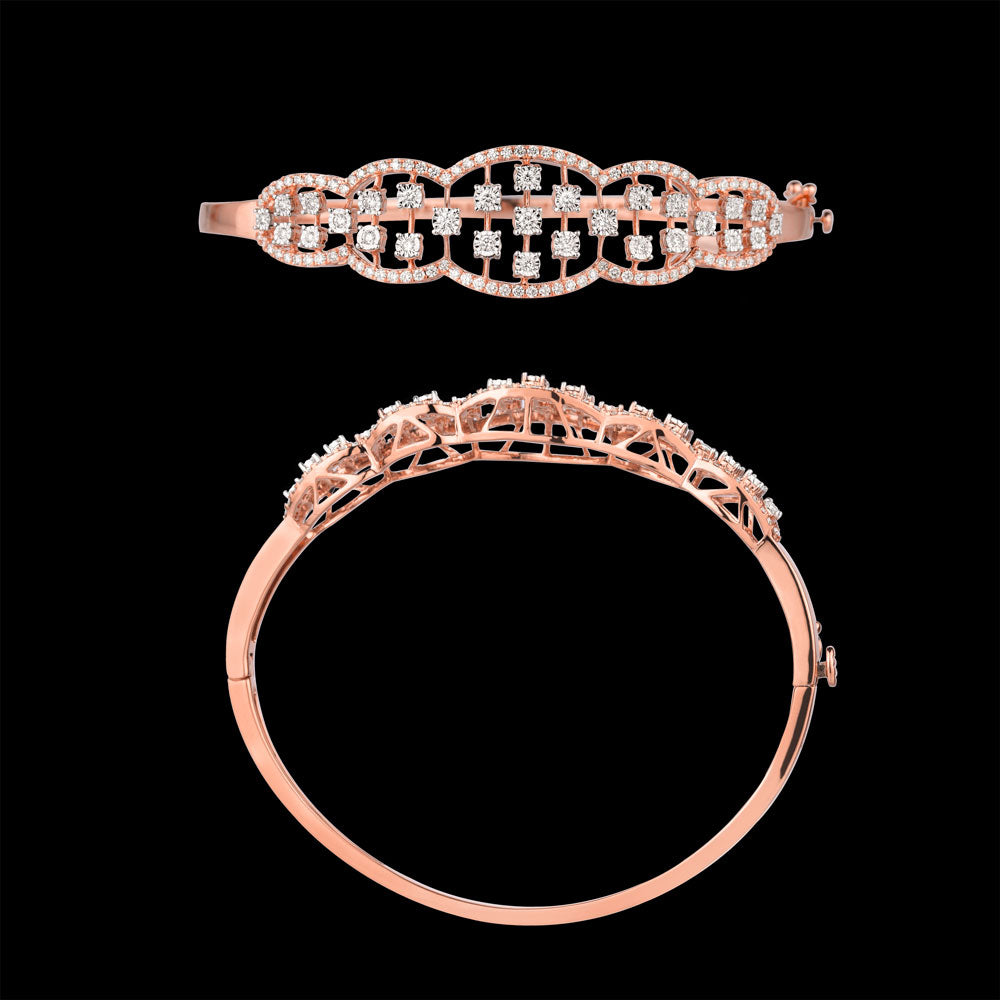 18K Rose Gold Diamond Kada - 1.066ct VVS-VS-GH