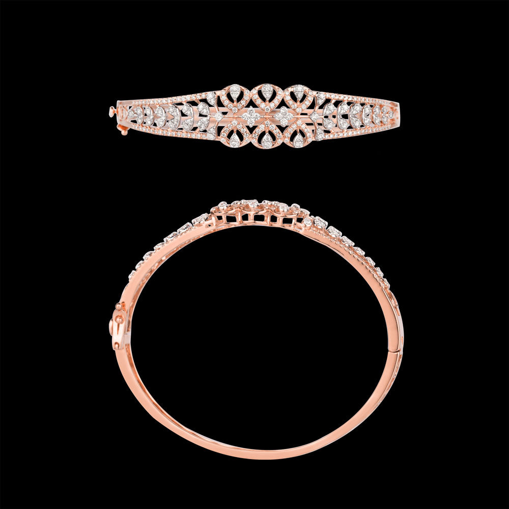 18K Rose Gold Diamond Kada - 1.27ct VVS-VS-GH