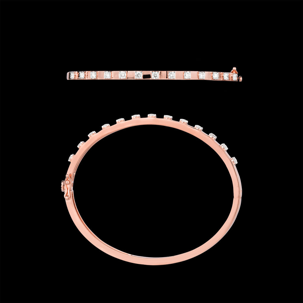 14K Rose Gold Diamond Kada - 0.97ct SI-GH