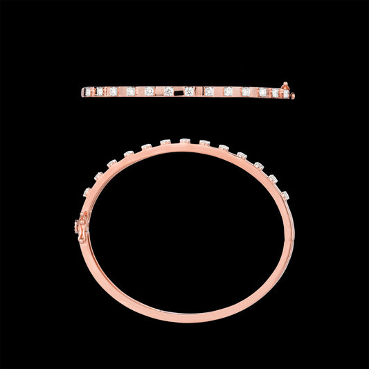14K Rose Gold Diamond Kada - 0.97ct SI-GH
