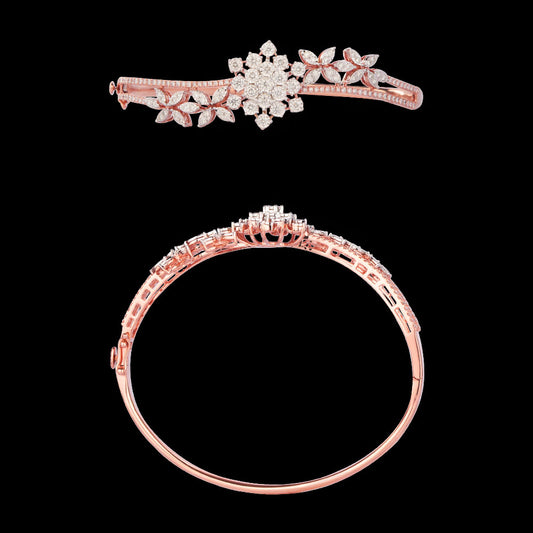 14K Rose Gold Diamond Kada - 1.22ct VVS-VS-GH