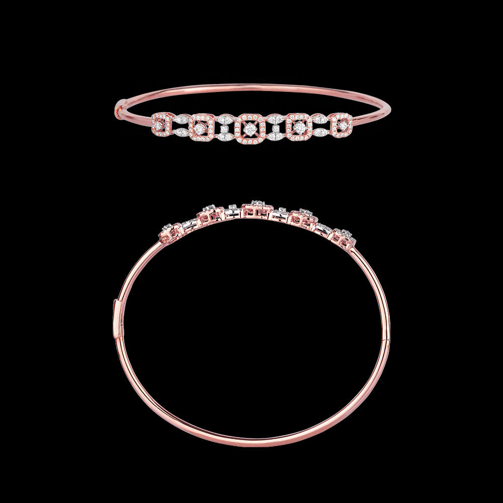 14K Rose Gold Diamond Kada - 0.63ct VVS-VS-GH