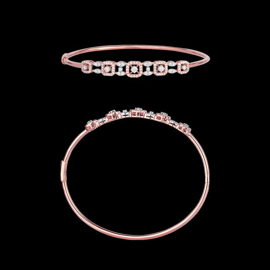 14K Rose Gold Diamond Kada - 0.63ct VVS-VS-GH