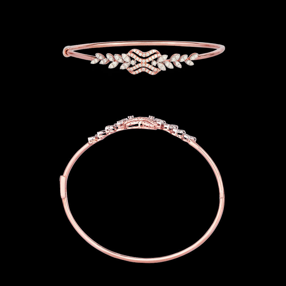 14K Rose Gold Diamond Kada - 0.544ct VVS-VS-GH
