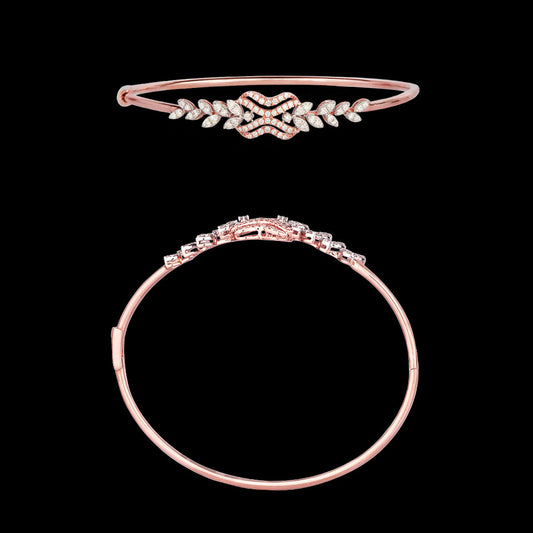 14K Rose Gold Diamond Kada - 0.544ct VVS-VS-GH