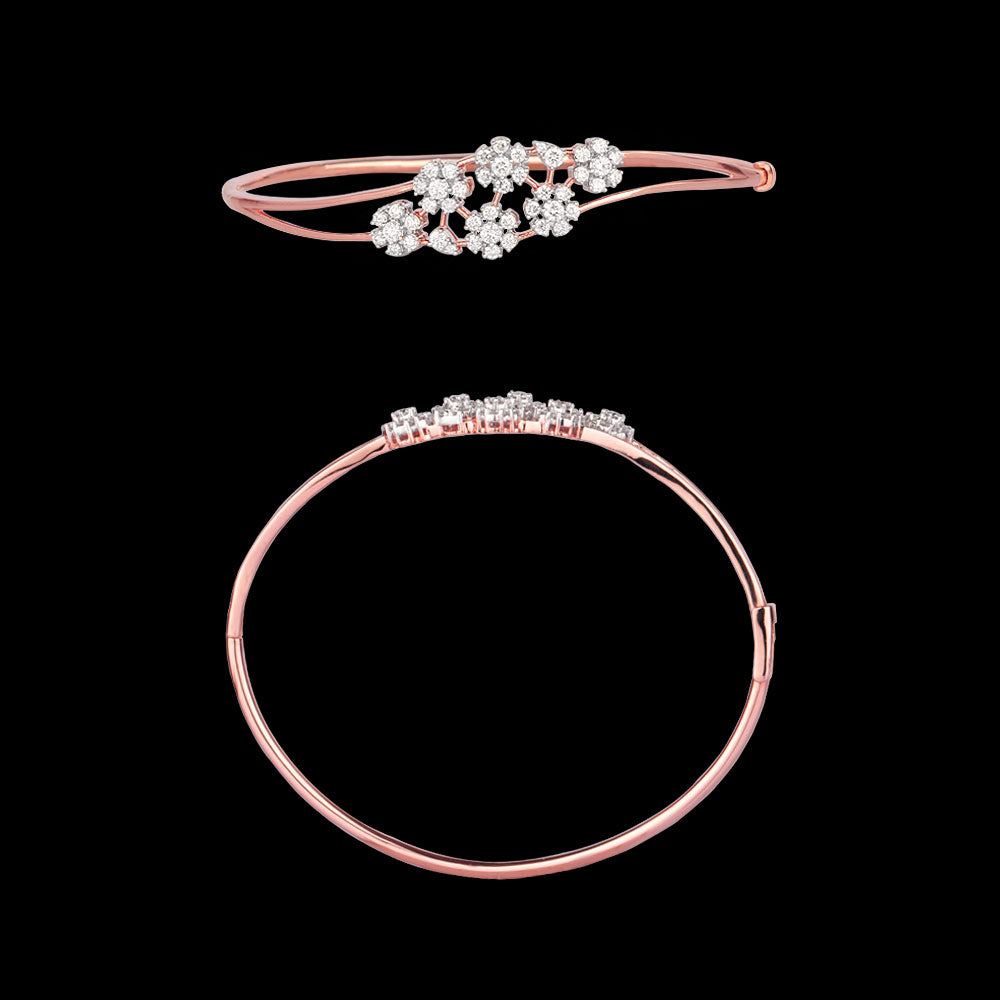 14K Rose Gold Diamond Kada - 0.8ct VS-GH