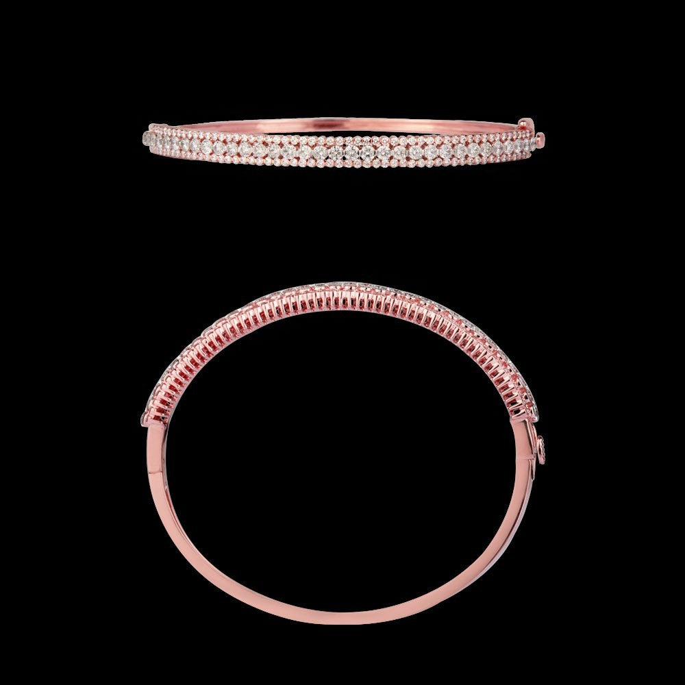 14K Rose Gold Diamond Kada - 2.35ct VVS-VS-HI