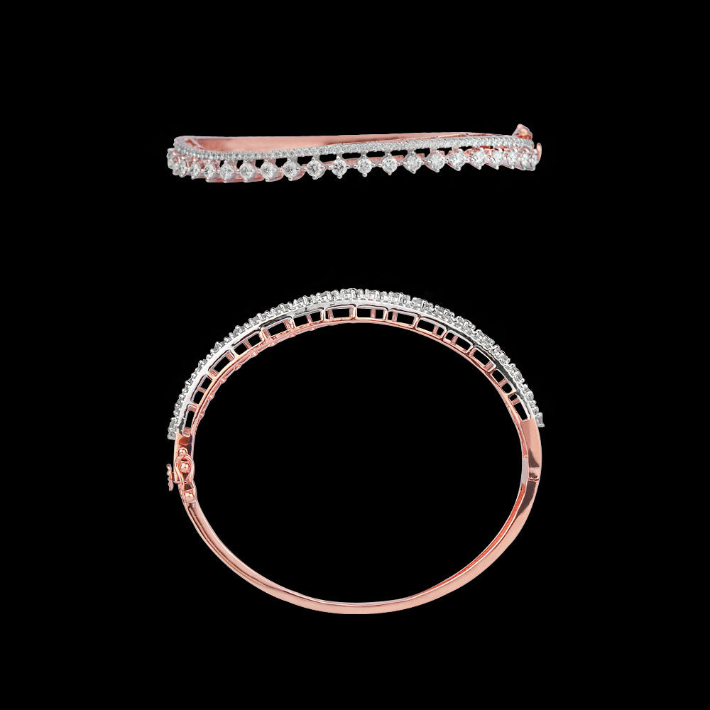 14K Rose Gold Diamond Kada - 1.73ct VVS-VS-HI