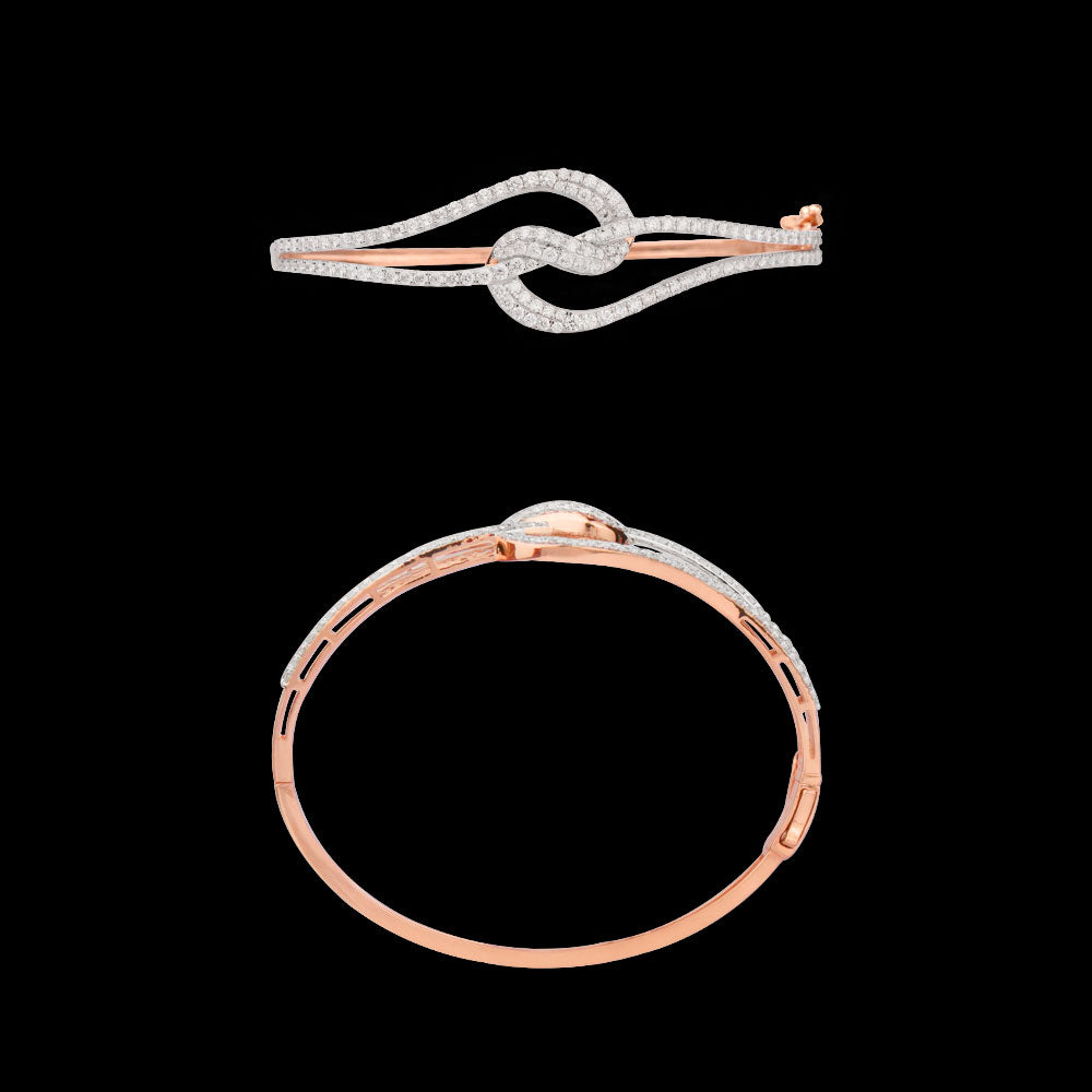 14K Rose Gold Diamond Kada - 1.83ct VVS-VS-GH