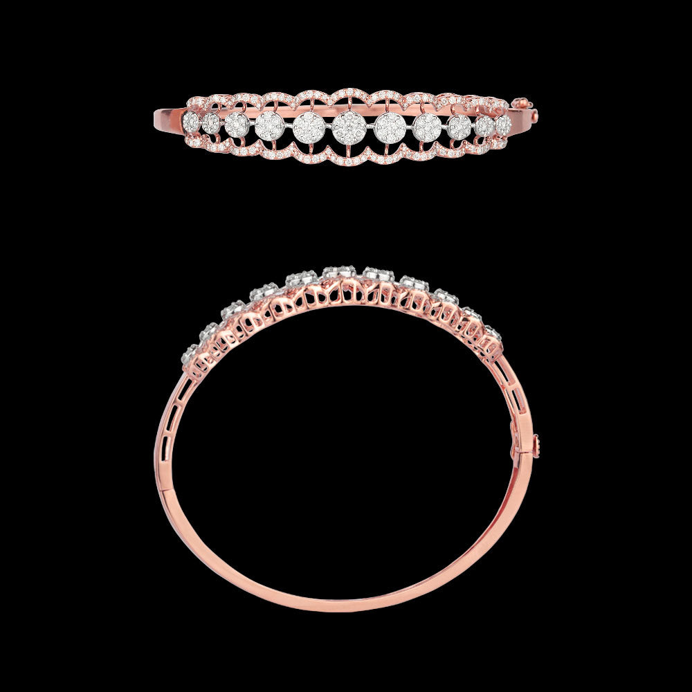 14K Rose Gold Diamond Kada - 1.488ct VVS-VS-GH
